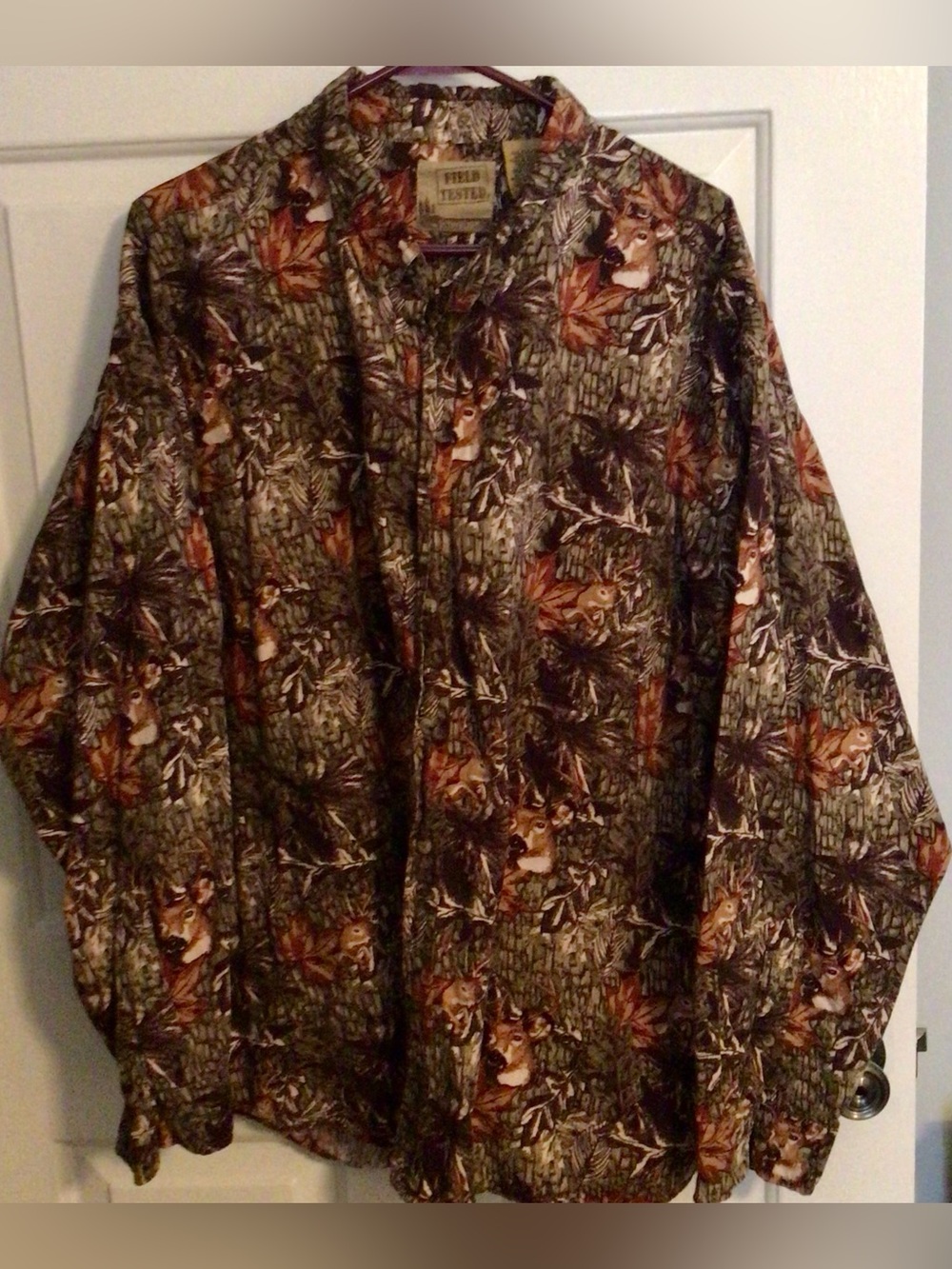Outdoor Life Field Tested Shirt Mens Size 3XL Button Down Hunting All Over Deer